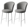 Hanah Home Juego de 2 Taburetes de Bar Alte - Gris, Blanco